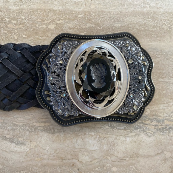 Ornate Black and Silver Belt Buckle western bohemian beauty main image 5